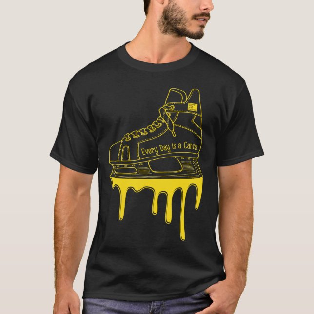 Every Day is a Canvas Hockey Skate Drip T-Shirt (Vorderseite)