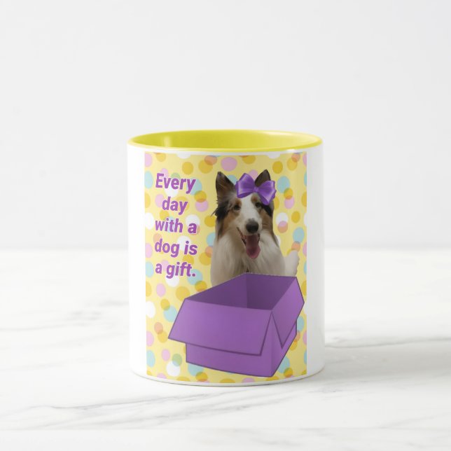 Every Day with a dog is a gift Tasse (Zentrum)