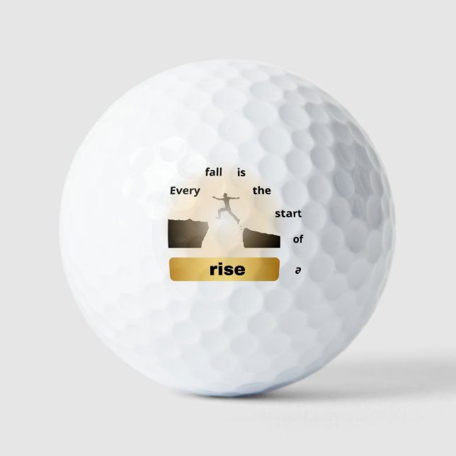"Every Fall Is the Start of a Rise – Leap of Hope" Golfball (Vorderseite)
