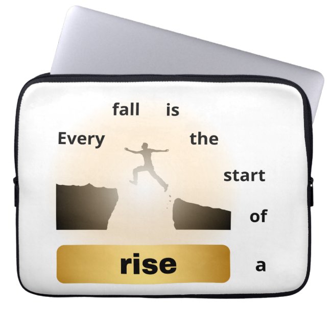 "Every Fall Is the Start of a Rise – Leap of Hope" Laptopschutzhülle (Vorderseite)