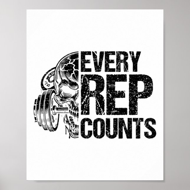 Every Rep Counts Weightlifter Bodybuilding Bodybui Poster (Vorne)