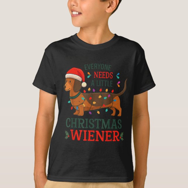 Everyone Need Weiner Dog Christmas Dachshund Pajam T-Shirt (Vorderseite)