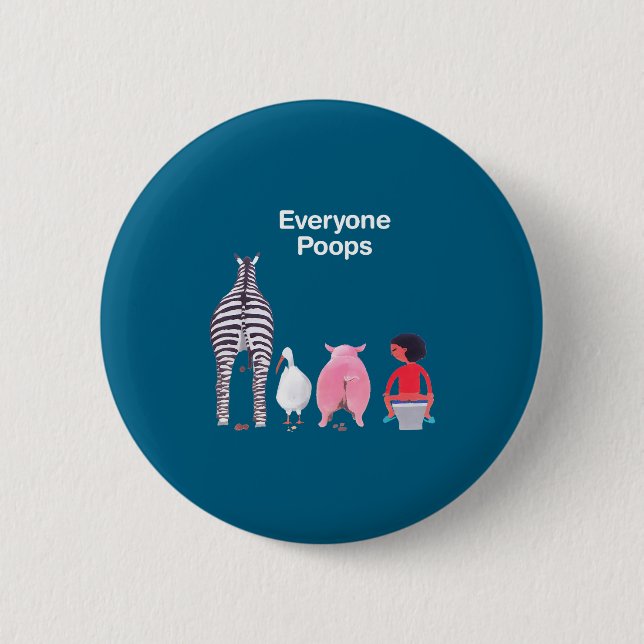 Everyone Ops Funny Zebra G Toilet Humor  Button (Vorderseite)
