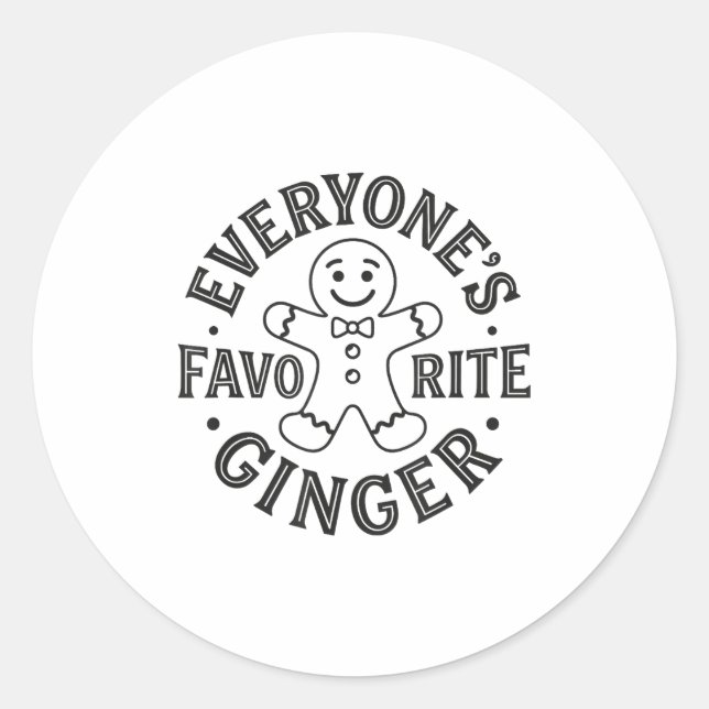 Everyone's Favorite Ginger T Funny Gingerbread Man Runder Aufkleber (Vorderseite)
