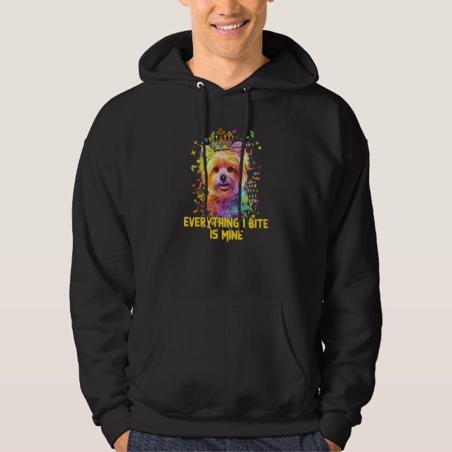 Everything I Bite Is Mine Yorkshire Terrier Dog Br Hoodie (Vorderseite)