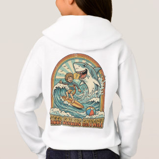 Everything Is Fine Funny Retro Shark Beach Graphic Hoodie