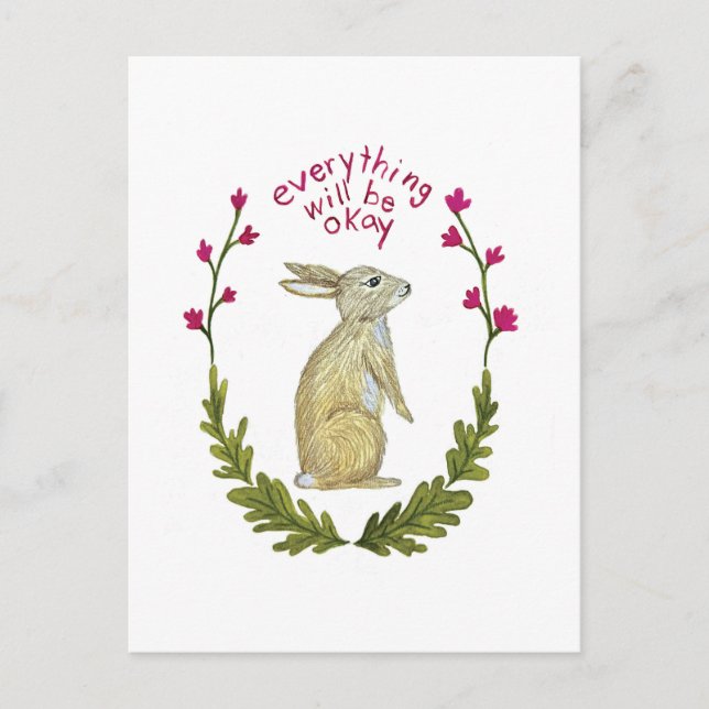 Everything Will Be Ok Postcard Feiertagspostkarte (Vorderseite)