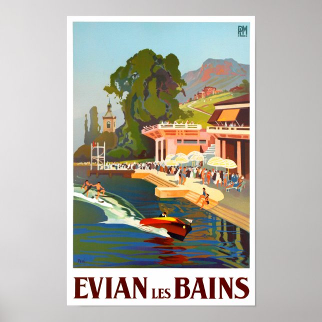 Evian France Vintage Reise Poster (Vorne)