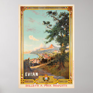 Evian, Gummilack Léman, Paris - Lyon - Poster