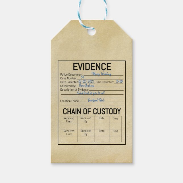 Evidence chain of custody crime game role play  fa geschenkanhänger (Vorderseite)