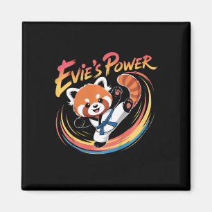 Evie's Power Red Panda Taekwondo Karate Blauer Gür Magnet