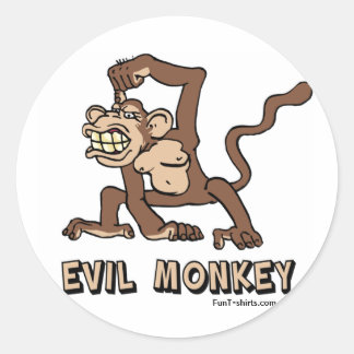 Evil-Affen-Aufkleber Runder Aufkleber