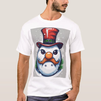 Evil Angry Snowman Christmas Logo T - Shirt Design