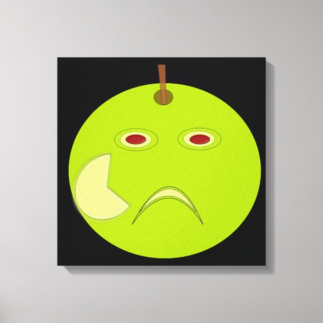 Evil Apple mit Scar Halloween Canvas Print Leinwanddruck (Vorderseite)