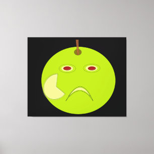 Evil Apple mit Scar Halloween Canvas Print Leinwanddruck