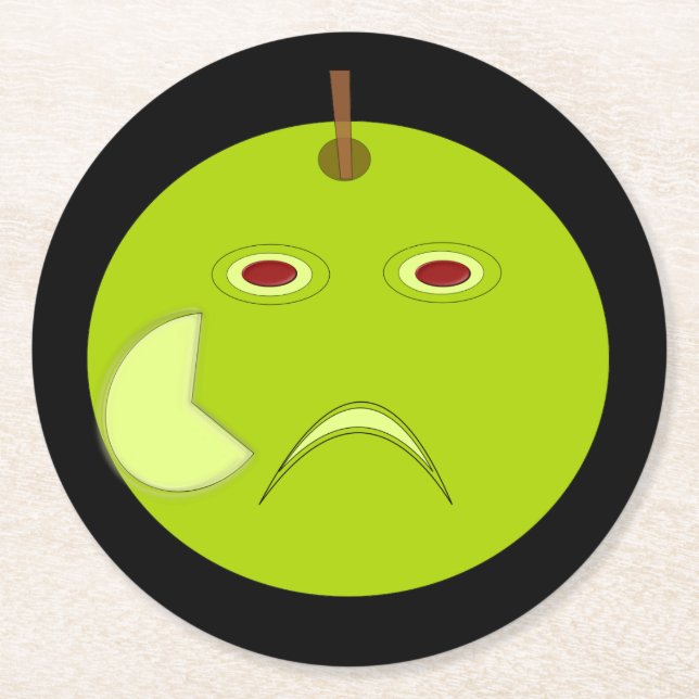 Evil Apple mit Scar Halloween Paper Untersetzer (Vorderseite)