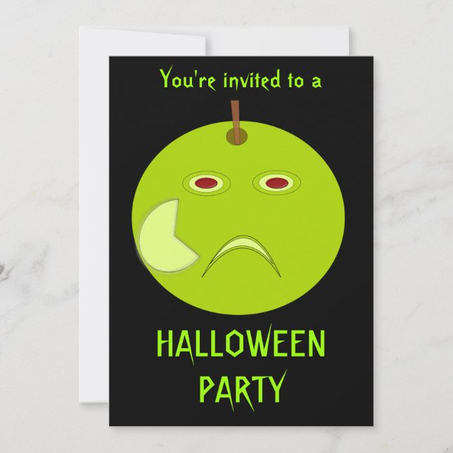 Evil Apple mit Scar Halloween-Party Custom Invite Einladung (Vorderseite)