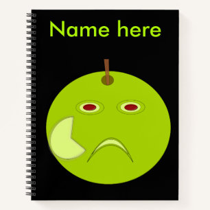 Evil Apple mit Scar Halloween Spiral Notebook Notizbuch