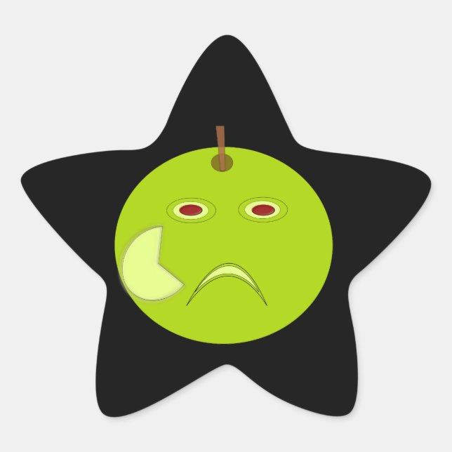 Evil Apple mit Scar Halloween Stickers (Vorderseite)