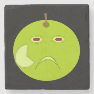 Evil Apple mit Scar Halloween Stone Untersetzer