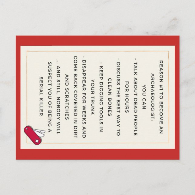 Evil Archeologist Motivation Postkarte (Vorderseite)