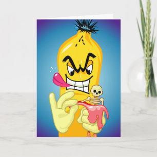 Evil Banana Peel Birthday Karte