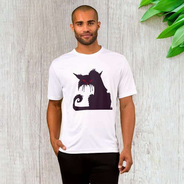 Evil Black Cat Silhouette mit Roten Augen T-Shirt (Von Creator hochgeladen)