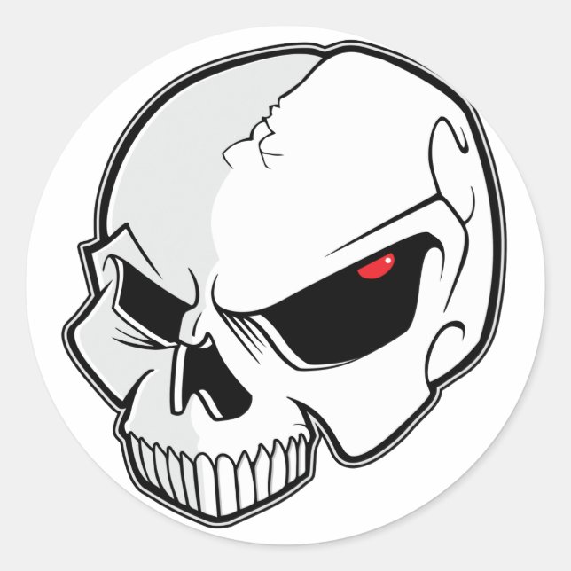 Evil Blood Red Eyeballs Skull Runder Aufkleber (Vorderseite)