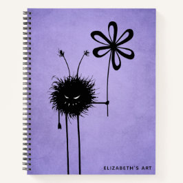 Evil Blume Bug Lila Goth Name Sketchbook Notizbuch