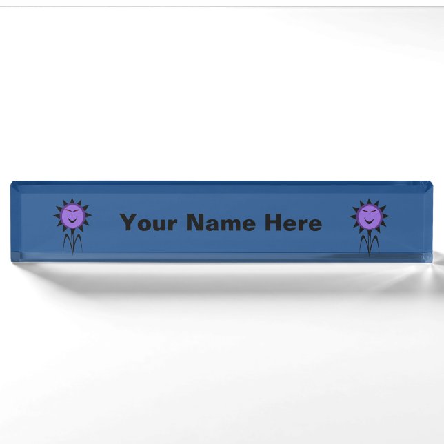 Evil Blume Kawaii Goth Halloween Custom Namensplakette (Vorderseite)