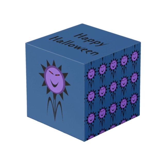 Evil Blume Kawaii Goth Halloween Custom Würfel (Vorderseite Schrägansicht)