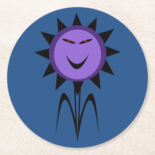 Evil Blume Kawaii Goth Halloween Paper Untersetzer (Vorderseite)