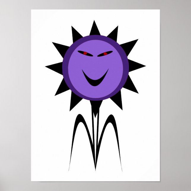 Evil Blume Kawaii Goth Halloween Poster (Vorne)
