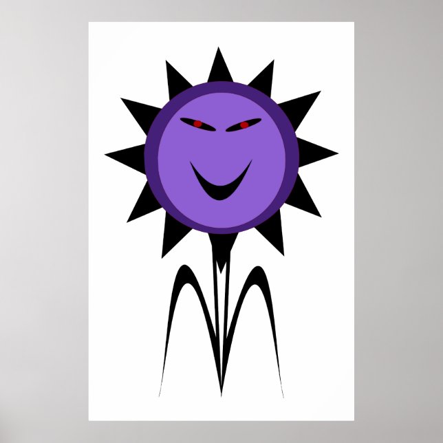 Evil Blume Kawaii Goth Halloween Poster (Vorne)