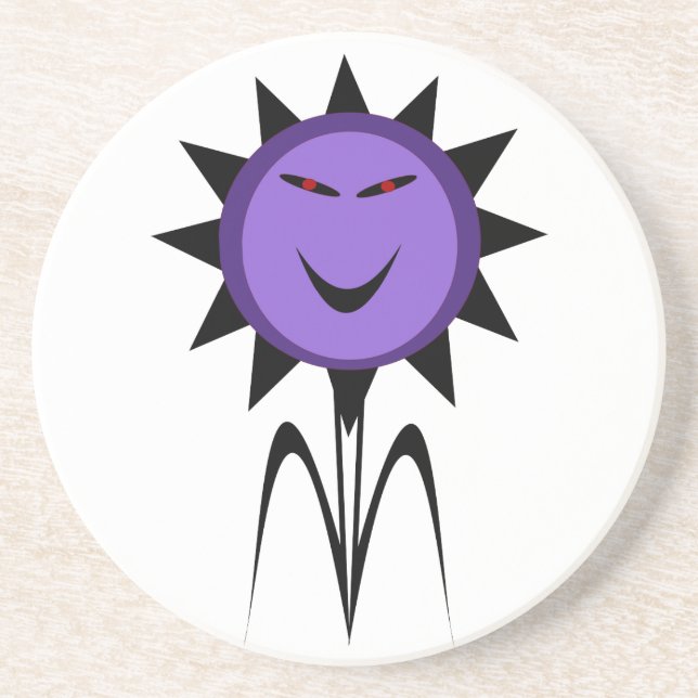 Evil Blume Kawaii Goth Halloween Untersetzer (Vorne)