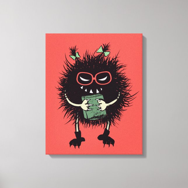 Evil Book Lover Character - Edgy Reading Leinwanddruck (Vorderseite)