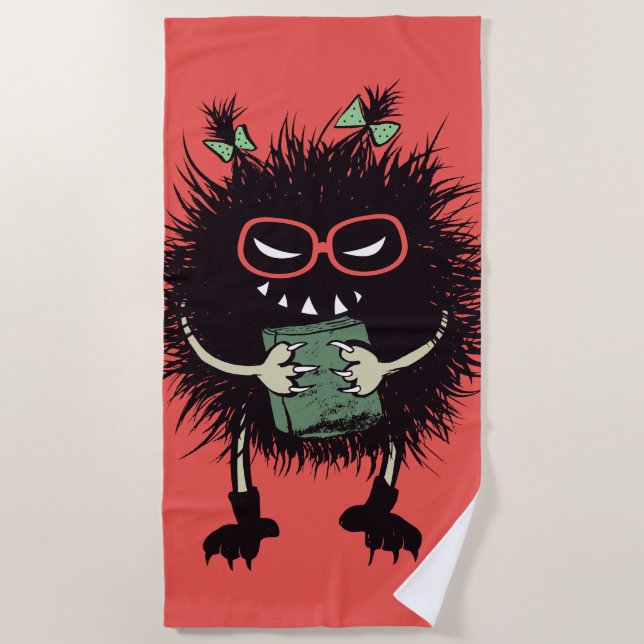 Evil Book Lover Character - Edgy Reading Strandtuch (Vorderseite)