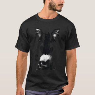 Evil Cat Bat Skull Devil Beängstigend Costume Hall T-Shirt