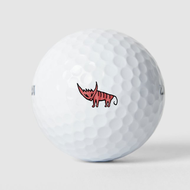 Evil cat Cartoon Illustration Golfball (Vorderseite)