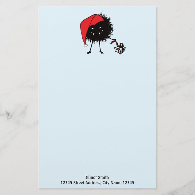 Evil Christmas Bug Unpacking Present Briefpapier (Vorderseite)