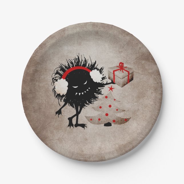 Evil Christmas Character Creepy Niedlich Pappteller (Vorderseite)