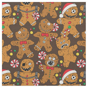Evil Christmas Horror Movie Gingerbread Men Stoff