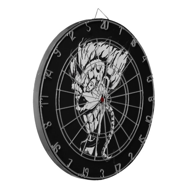 Evil Clown Metallkäfig Dartboard Dartscheibe (Vorderseite Links)