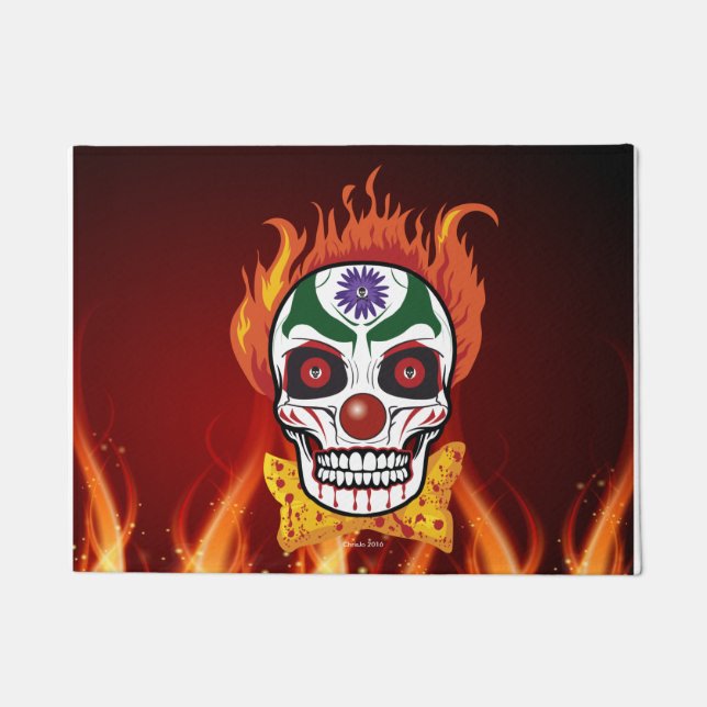 Evil Clown Skull Dämon Begrüßungsmatte Fußmatte (Vorderseite)