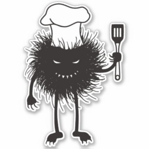 Evil Cook Cartoon Character Koch Aufkleber