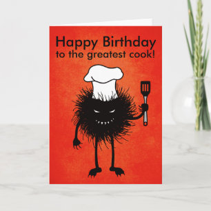 Evil Cook Cartoon Character Koch Happy Birthday Karte
