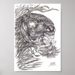 Evil Demon Creature Art Poster drucken