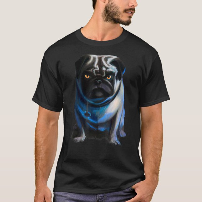 Evil Dog Mops Halloween T-Shirt (Vorderseite)