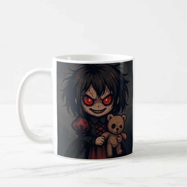Evil Doll Cartoon Kaffeetasse (Links)