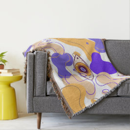 EVIL EYE ABSTRAKT ART THROW BLANKET DECKE